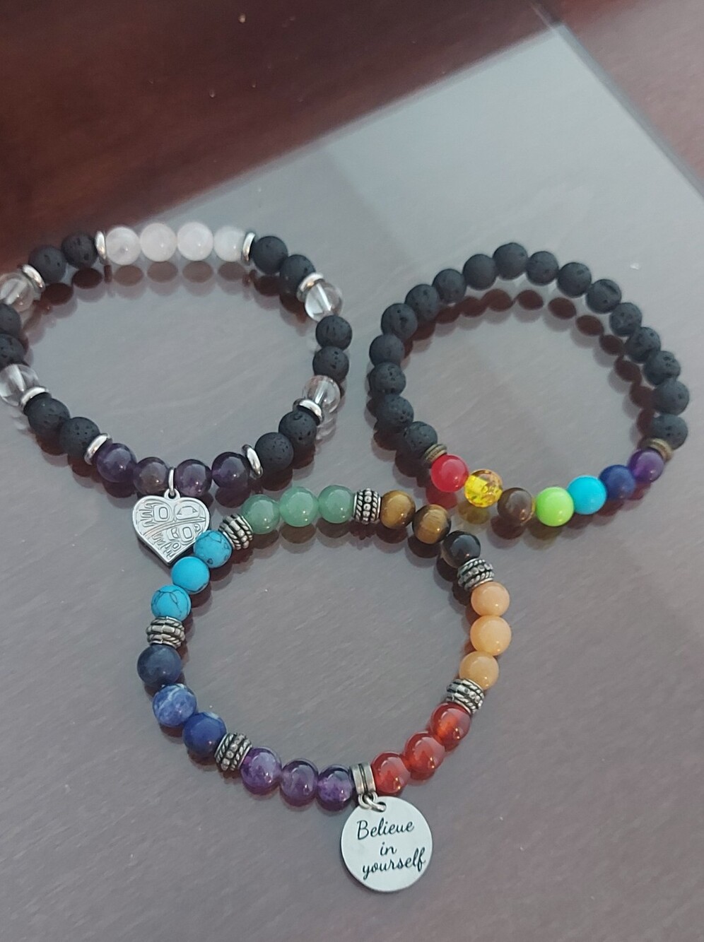 Multicolor Beaded Bracelets - Inspirational Charm